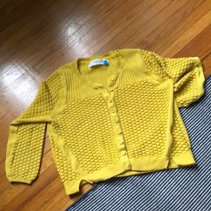 Mustard yellow Sparrow knit cropped cardigan